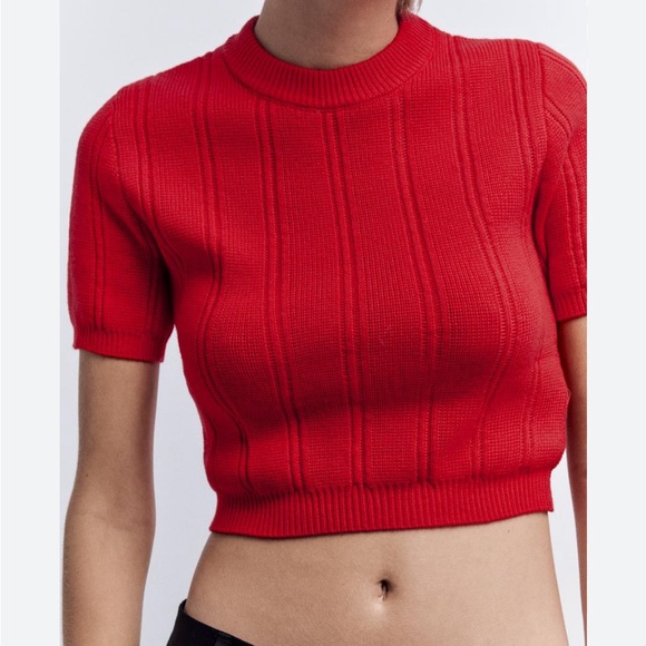 Zara Red south Africa crop sweater - Picture 2 of 5